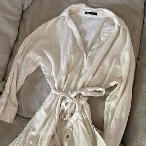 Zara Cream Linen Shirt